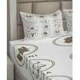 thumbnail image 6 of Ambesonne Astrology Fitted & Top Sheet Set with Shams, Classic Zodiac Chart, White Sepia, 6 of 8