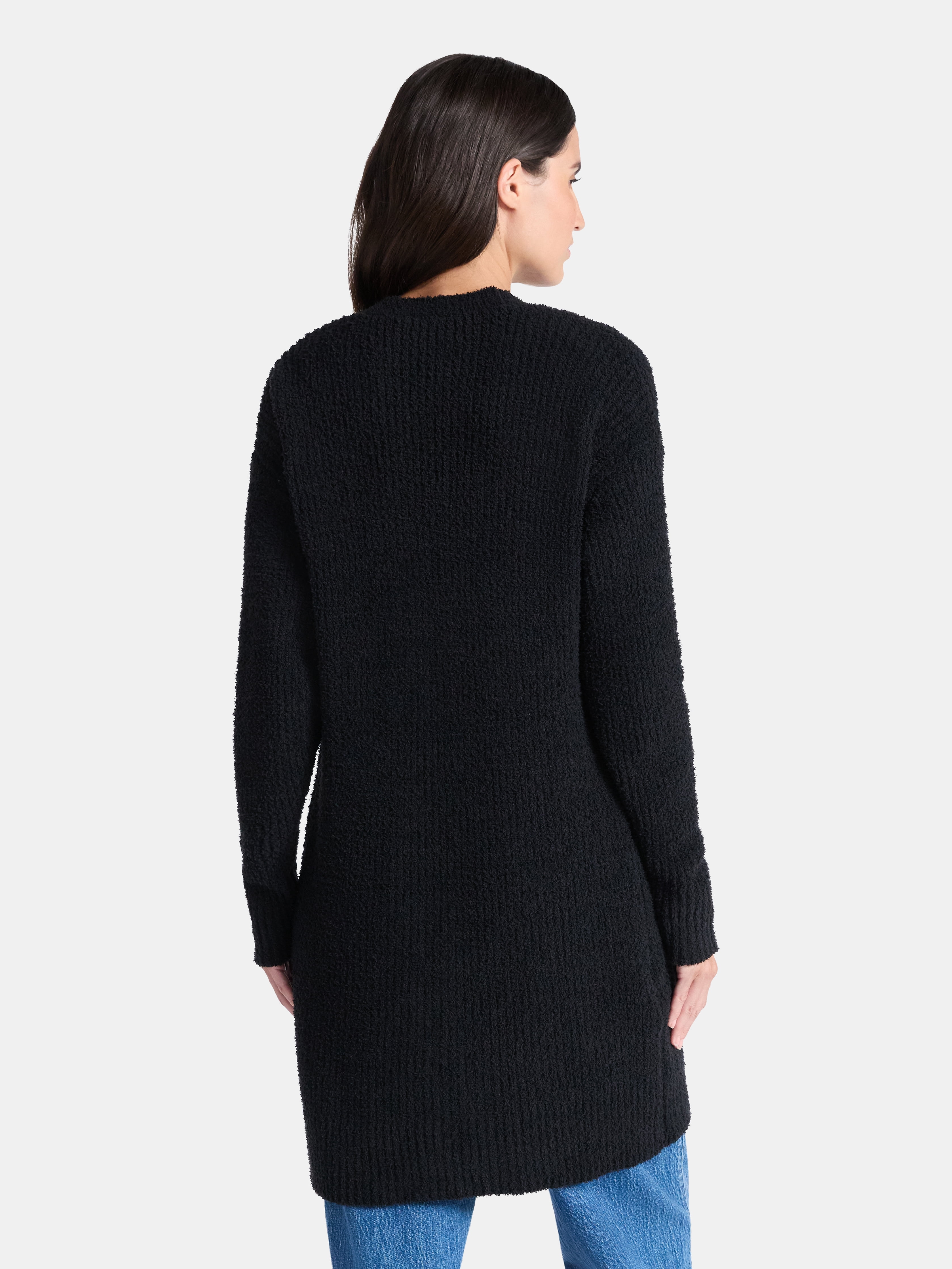 Time and Tru Women’s and Women’s Plus Super Soft Longline Cardigan Sweater, Lightweight, Size XS-4X