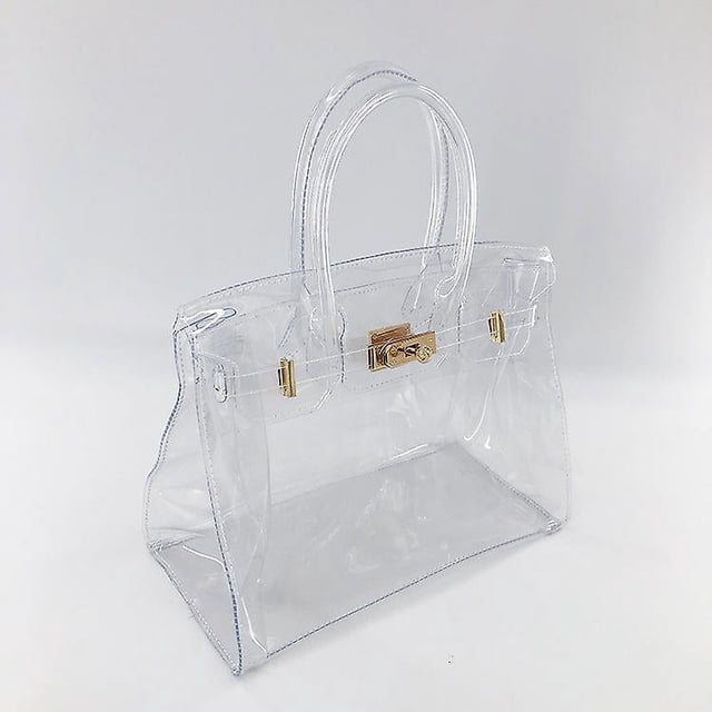 Sacs à Main Transparents en Pvc pour Femmes, Sac en Plastique Transparent pour le Travail, Sacs à Main Transparents en Hydrofuge
