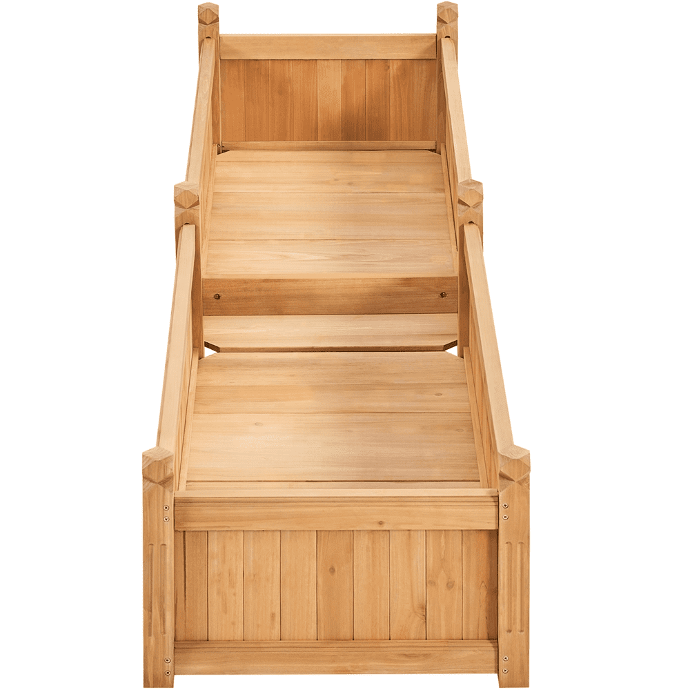 Easyfashion Wooden Raised Garden Bed Planter Box,Light Brown