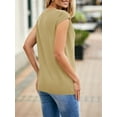 thumbnail image 5 of Women's Deep V-Neck Knit Sweater Vest - Sleeveless Button-Up Loose Fit Tops, 5 of 6
