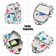 thumbnail image 5 of FORMRS Mini Backpack Purse for Women Travel Daypack Casual Shoulder Bag, Green Retro Triangles, 5 of 7