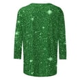 thumbnail image 4 of YUNAFFT Floral Print Three-Quarter Sleeve Round Neck Pullover Casual Blouse for Women with Stretchy Comfort Fit Everyday Wear, 4 of 5