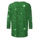 thumbnail image 4 of Tejiojio Women's Sequin Top Round Neck 3/4 Sleeves Sparkly Casual Party Blouse S-2XL, 4 of 5