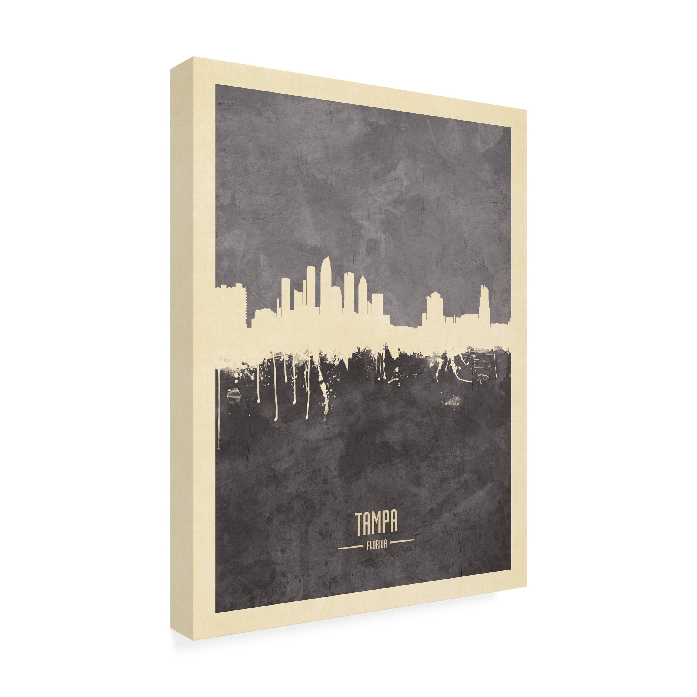Michael Tompsett 'Tampa Florida Skyline Gray' Canvas Art
