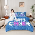 thumbnail image 4 of Homewish Girly Dreamy Dance 3 Pieces Queen Comforter Set,Bling Blue Glitter Ultra Soft Bedding Sets,Cheer Team Bedding Comforter Set,Super Cozy Room Decor,Reversible, 4 of 8