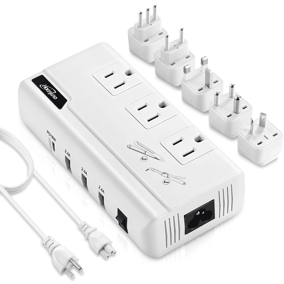 Hoenjuno Travel Voltage Converter 220V to 110V, 230W International Power Adapter for Hair Straightener/Curling Iron