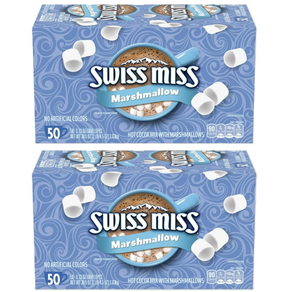 Swiss Miss Marshmallow Hot Cocoa Mix, 50 Count, 0.73 oz (PACK 2)