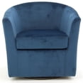 thumbnail image 3 of Fox Hill Trading Windsor Velvet Swivel Chair, Blue, 3 of 5