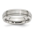 thumbnail image 1 of Stainless Steel 6mm Edge Wedding Band Ring Man  For Dad Mens  For Him, 1 of 9