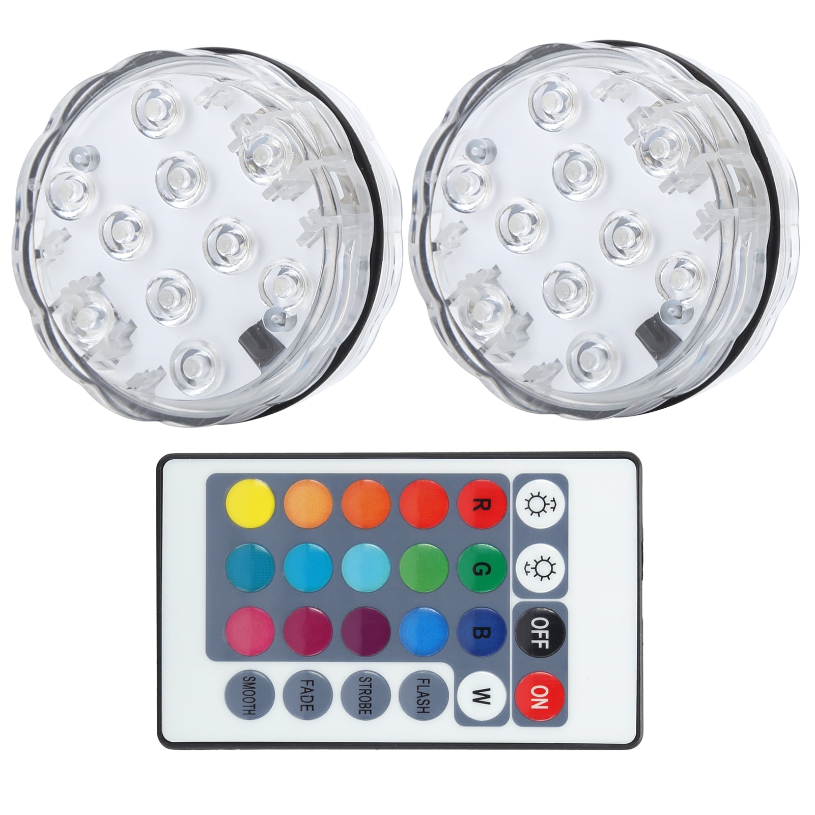 Paquete De 4] Luces LED Sumergibles Con Control Remoto, 16 Colores Cambiantes, Impermeables, Luces De Té LED, Lámpara De Piscina, Luces De Estanque Subacuáticas A Pilas Para Acuario, Jardín, Boda, Fiesta