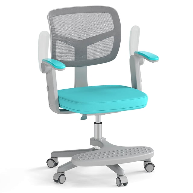 Costway Kids Desk Chair Children Study Chair with Adjustable Height, Armrest & Footrest Green