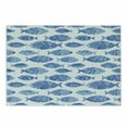 thumbnail image 1 of Blue Cutting Board, Fish Sea Animal with Ottoman Ornate Mosaic Hand Drawn Style Marine Artwork, Decorative Tempered Glass Cutting and Serving Board, Small Size, Blue, by Ambesonne, 1 of 1