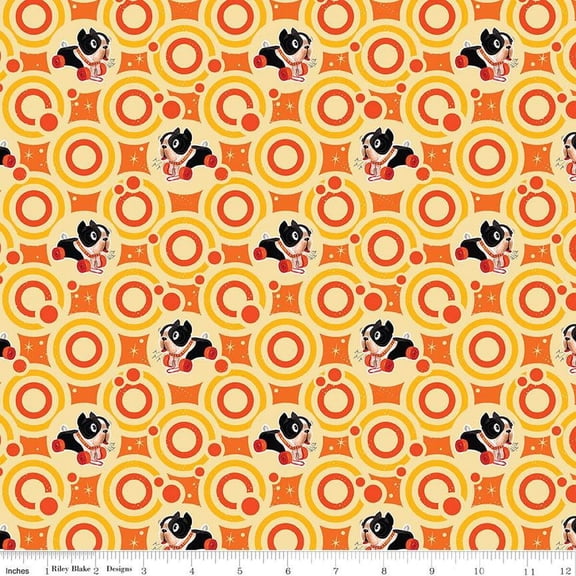 Pop 'n Play Bubble Dots Yellow Cotton Fabric (1 Yard)