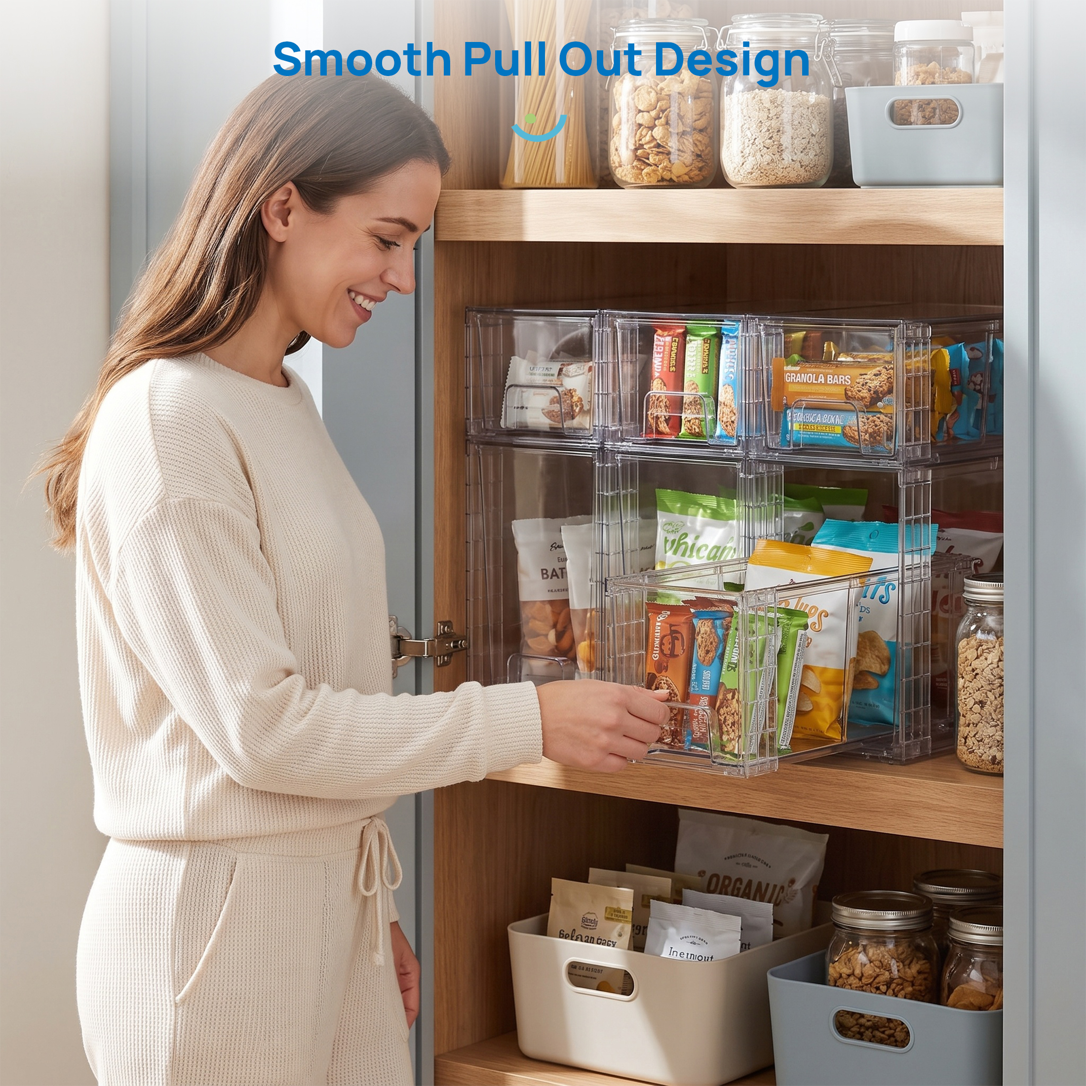 Sindcom 4-Pack Clear Stackable Storage Drawers photo 7