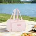 thumbnail image 4 of DefiDgd Insulated Lunch Bag,Thickened Waterproof Thermal Cooler Tote with Dual Zippers and Hand Handles,Large Capacity Lunch Container for Office Picnic Camping Travel Daily Use(Pink), 4 of 9