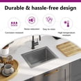 thumbnail image 4 of vidaXL 17.3-inch Kitchen Sink with Strainer, Top-Mount Sink Single Bowl, Silver Stainless Steel, 4 of 10