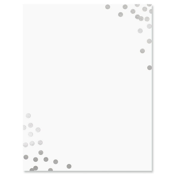 Current Silver Confetti Letter Papers - Set of 25, 8.5" x 11", Printer Compatible
