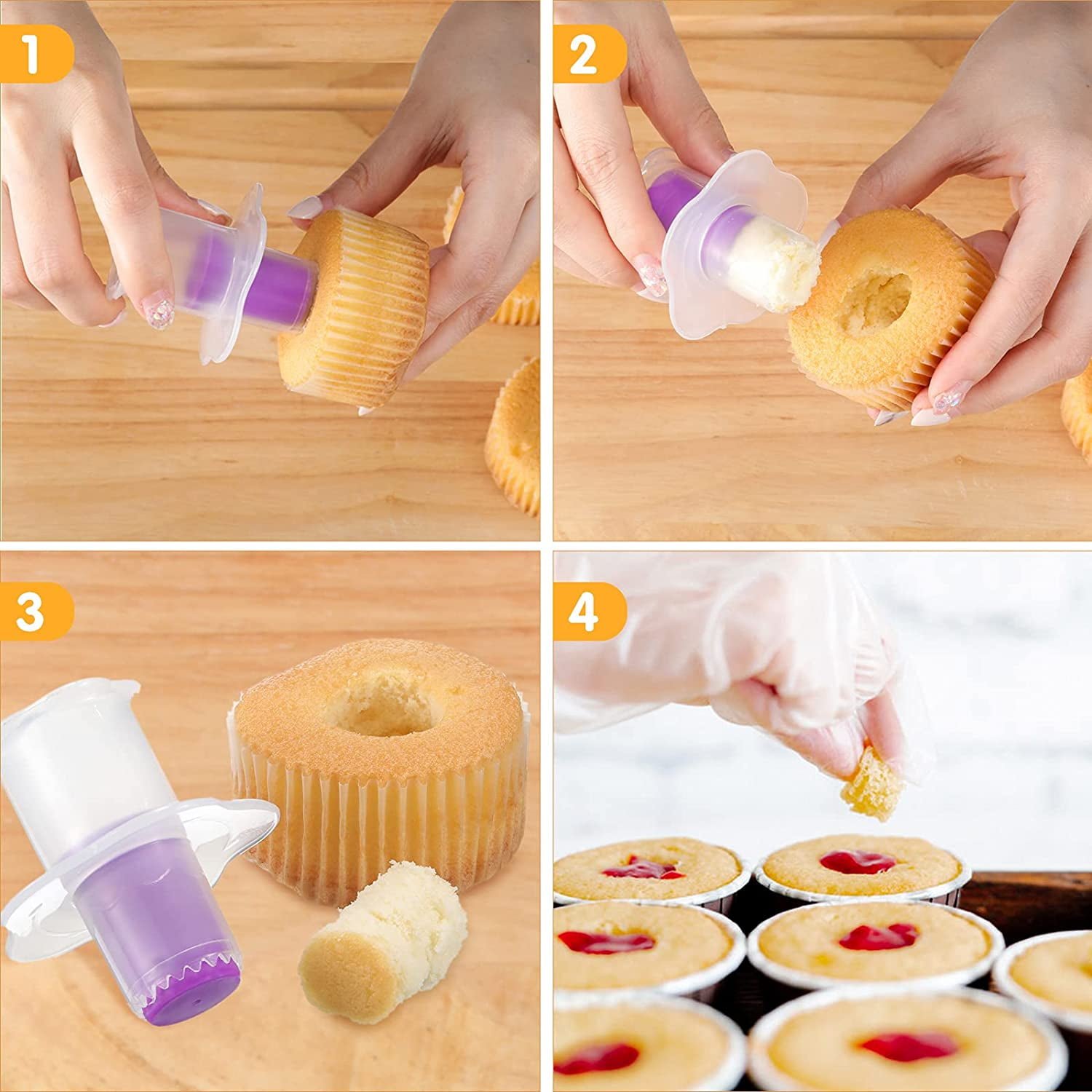 Kitchen Cupcake Muffin Cake Divider Model Pastry Corer Plunger Cutter Decorating 