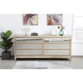 thumbnail image 2 of Elegant Decor Reflexion 72" Metal and MDF Mirrored Six-Drawer Dresser in Gold, 2 of 10