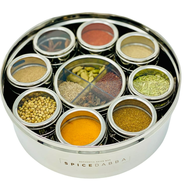 Spice Box / Stainless Steel Spice Box/ 12 Spices / XL Spice Holder/ Masala  Dabba / Indian Spices / Kitchen Spice Organizer / Gift Box 