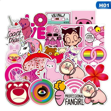 Girl Stickers For Skateboard Fancyleo 50pcs Cute Pink Girl Series Sticker Graffiti Punk Cool Stickers For Kids Sticker On Laptop practical Skateboard Suitcase Bike ()