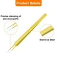 thumbnail image 4 of Uxcell 1Pc Stainless Steel Tweezers Long Handle Curved Serrated Tip Yellow, 4 of 6