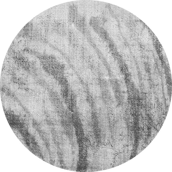 Ahgly Company Indoor Round Abstract Gray Contemporary Area Rugs, 8' Round