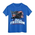 thumbnail image 4 of mgoYE 250th Anniversary USA Shirts Gifts for Girls 4th of July Shirts for Girls Boys American Flag Patriotic Shirts 250 Anniversary USA Stars and Stripes Independence Day Tee Top(Blue,5-6 Years), 4 of 5