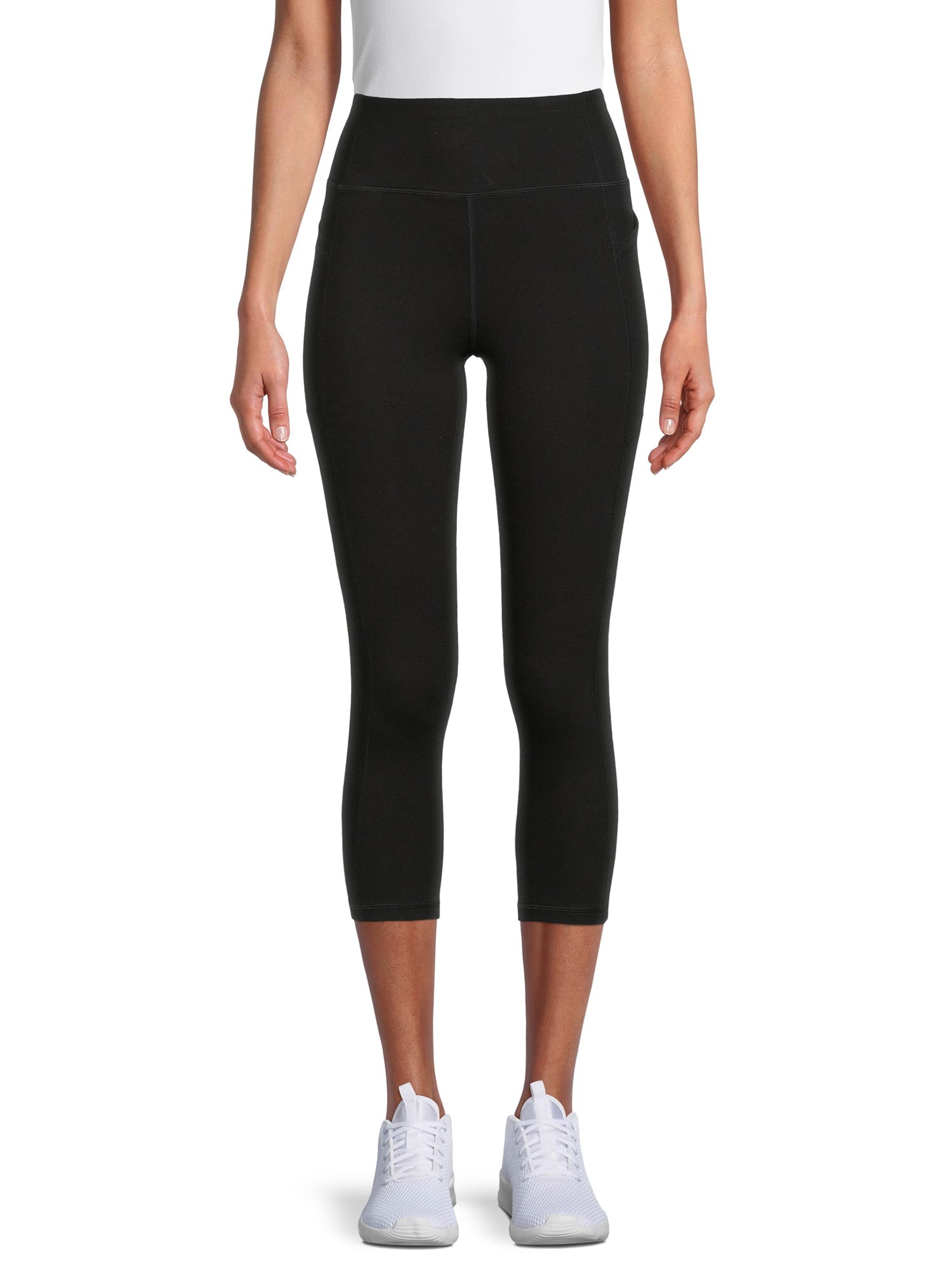 Athletic Works Avia Women’s Stretch Cotton Blend Capri Leggings with Side Pockets