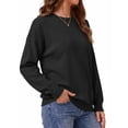 thumbnail image 4 of MOSHU Crewneck Sweaters for Women Drop Shoulder Women Sweaters Long Sleeves Fall Tops Knit Pullover Sweaters, 4 of 11