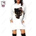 thumbnail image 1 of Nouveau Chandail à Capuchon Léopard Hello Kitty Femme Simple Col Rond Polyvalent Chandail Long Bureau Décontracté Ample Chandails à Capuchon Robe d'Automne, 1 of 7