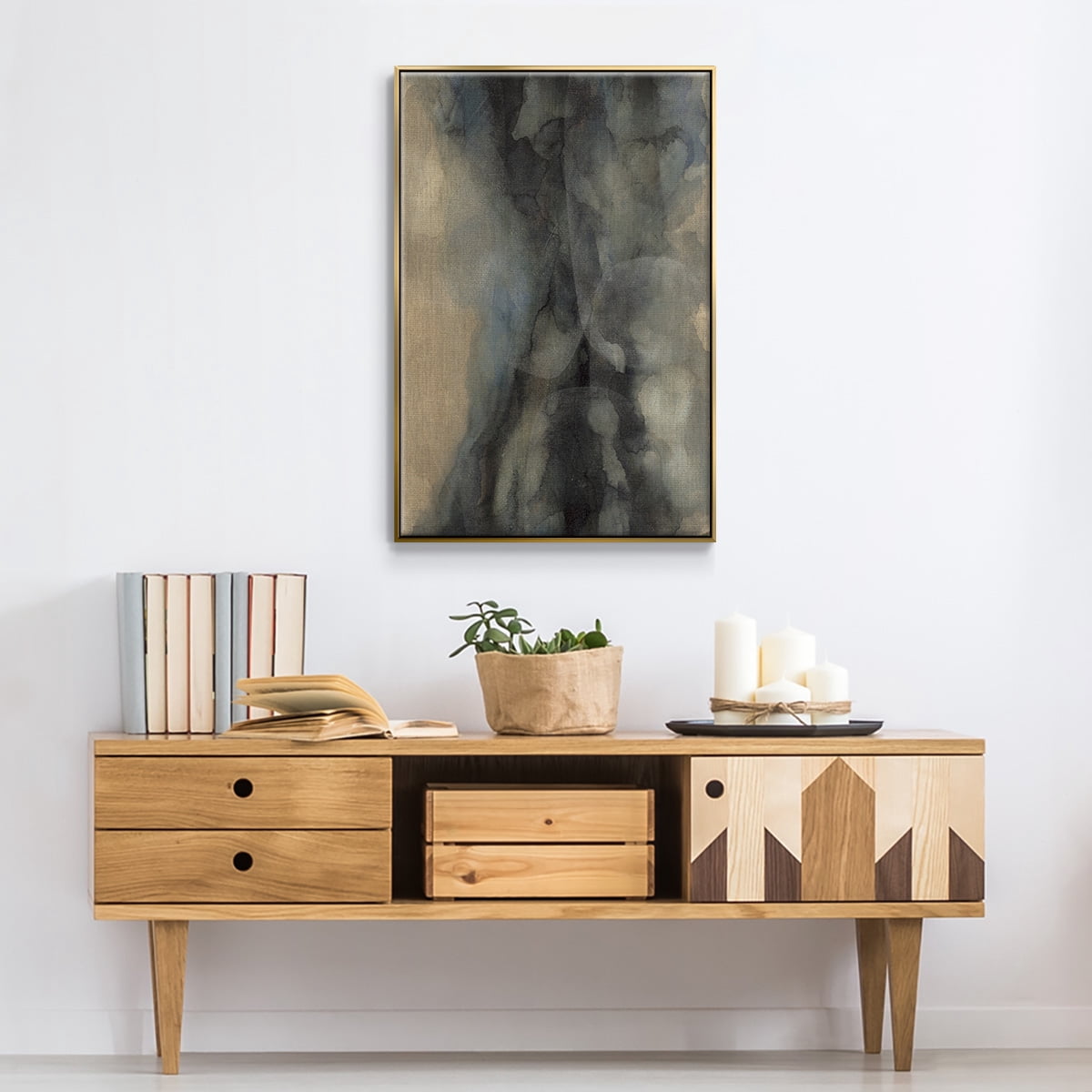 The Winter Framed Premium Gallery Wrapped Canvas - Ready to Hang - 25 x 37 - Gold Floating Frame