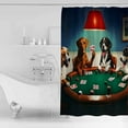 thumbnail image 2 of Abstract Animal Shower Curtain, 66" x 72", Dog In The Room Playing Poker Games Waterproof Bathroom Curtain Washable Shower Curtain Set with 12 Hooks, 2 of 6