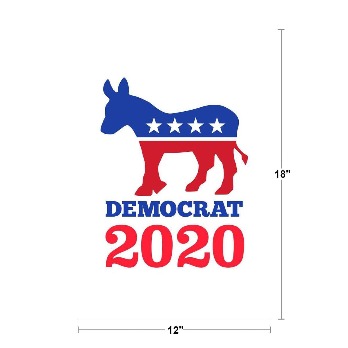 Vote Democrat 2018 Donkey Logo White Poster 12x18 inch 