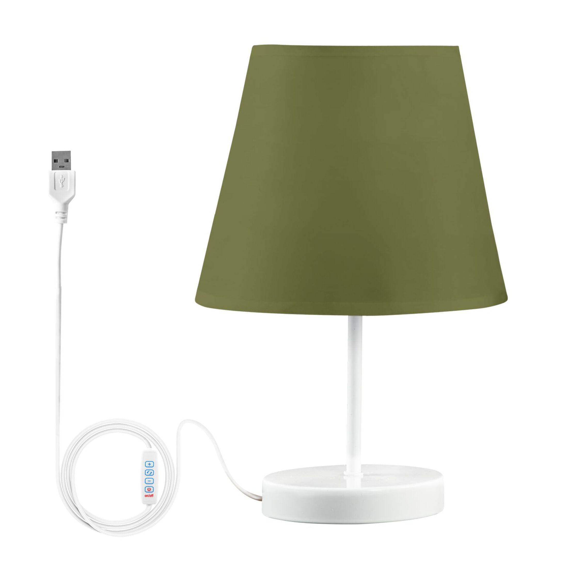 LED Desk Lamp Olive Green Table Nightstand Lamps with 3 Color Temperatures for Home Bedroom Living Room Decor 6x11
