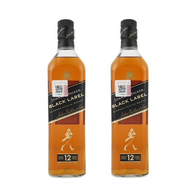 Paquete De 2 Whisky Johnnie Walker Black Label Blended Scotch 750 ML X2