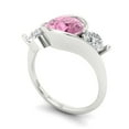 thumbnail image 2 of Three-Stone Engagement Ring for Women - 3.5ct Simulated Pink Diamond in 18K White Gold Promise Ring, 2 of 6