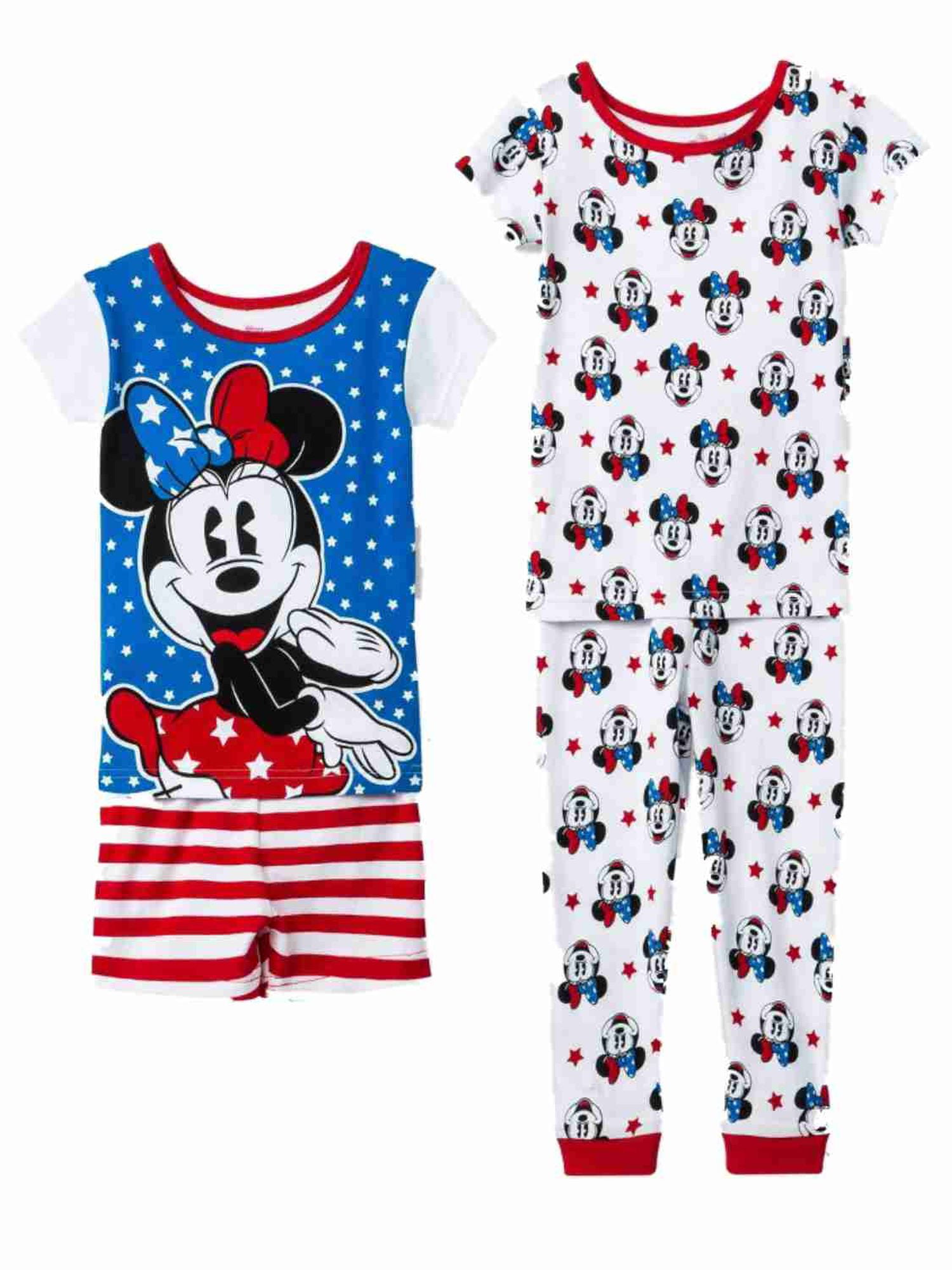 Disney Infant & Toddler Girls Red White Blue Minnie Mouse Pajamas 2 Sets 3T  - Walmart.com