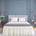 thumbnail image 2 of PiccoCasa Polyester Brushed Bed Skirt with Elastic Dust Ruffles 16" Drop, Twin Pearl White, 2 of 9