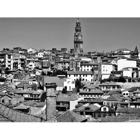 Framed Art for Your Wall Roofs Portugal People City Porto Black and White 10x13