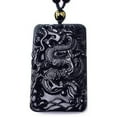 thumbnail image 4 of K-KED Black Obsidian Stone Necklace Carved Dragon Lucky Amulet Healing Jewelry, 4 of 4