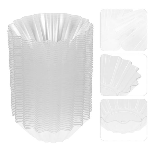 VERDANVERSE Trays for Food Serving Snack Dish Transparent Polystyrene 50pcs