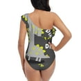 thumbnail image 5 of Haiem Cute Dinosaur Women's One Piece Swimsuits Tummy Control One Shoulder Bathing Suits Ruffle Swimwear-XX-Large, 5 of 8