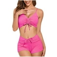 thumbnail image 2 of Swimsuits for Women 2025 Womens Two Piece Swimsuit Womens Bathing Suits Womens Swimwear Women Bathing Suits 2 Piece Summer Solid Color with Chest Cushion No Steel Support Backless Strap Swimsuit, 2 of 4
