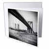 3dRose Vintage Brooklyn Bridge Tall Sailing Ship New York City 1880s - Greeting Cards, 6 by 6-inches, set of 12