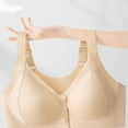 thumbnail image 4 of EchfiProm Bras for Women Plus Size Padded Front Closure Wireless Beige Full Figure Ladies Bras 46ABC, 4 of 8