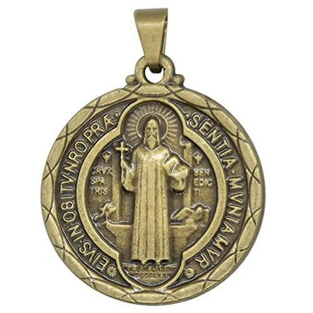 1.25" St. Benedict Medal | Antique Brass