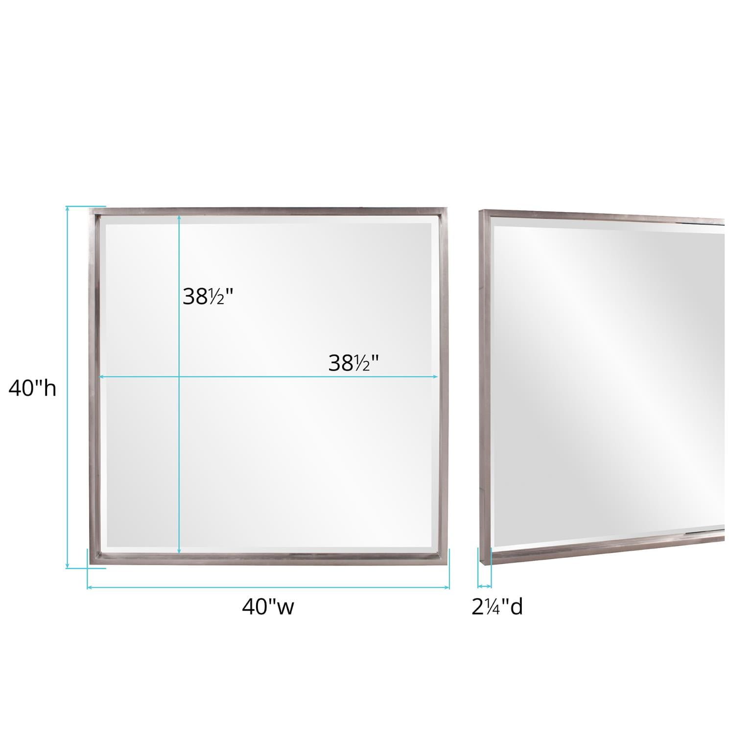 Tyler Dillon Neesa Nickel Wood Framed Wall Mirror - 40" H x 40" W