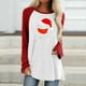 thumbnail image 2 of Camiseta de manga larga suelta con cuello redondo y copa de vino tinto con estampado navideño para mujer Fridja FKASFK1590, 2 of 4